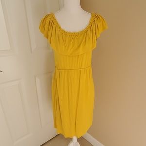 Anthropologie Ella Moss yellow scoop neck pullover dress